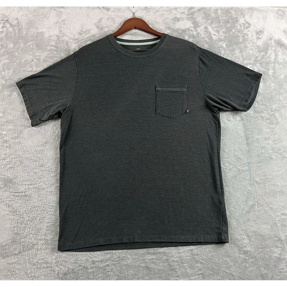 Free Fly Shirt Men Large Gray Performance Bamboo Short Sleeve Stretch Pocket Tee